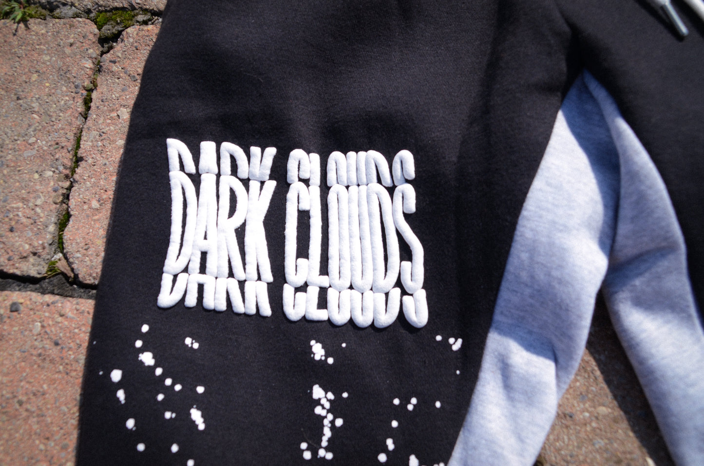 Black Dark Clouds Flared Sweat Pants